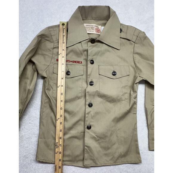 BOY SCOUTS Of America Size 8 Youth Uniform Shirt LONG SLEEVE Tan - Picture 3 of 6